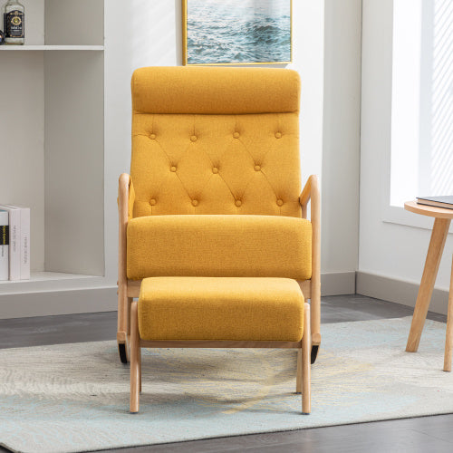 Mirage Rocking Chair With Footrest In Linen