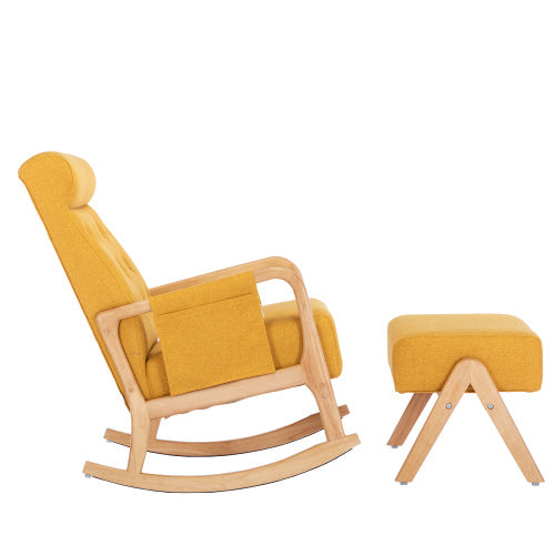 Mirage Rocking Chair With Footrest In Linen